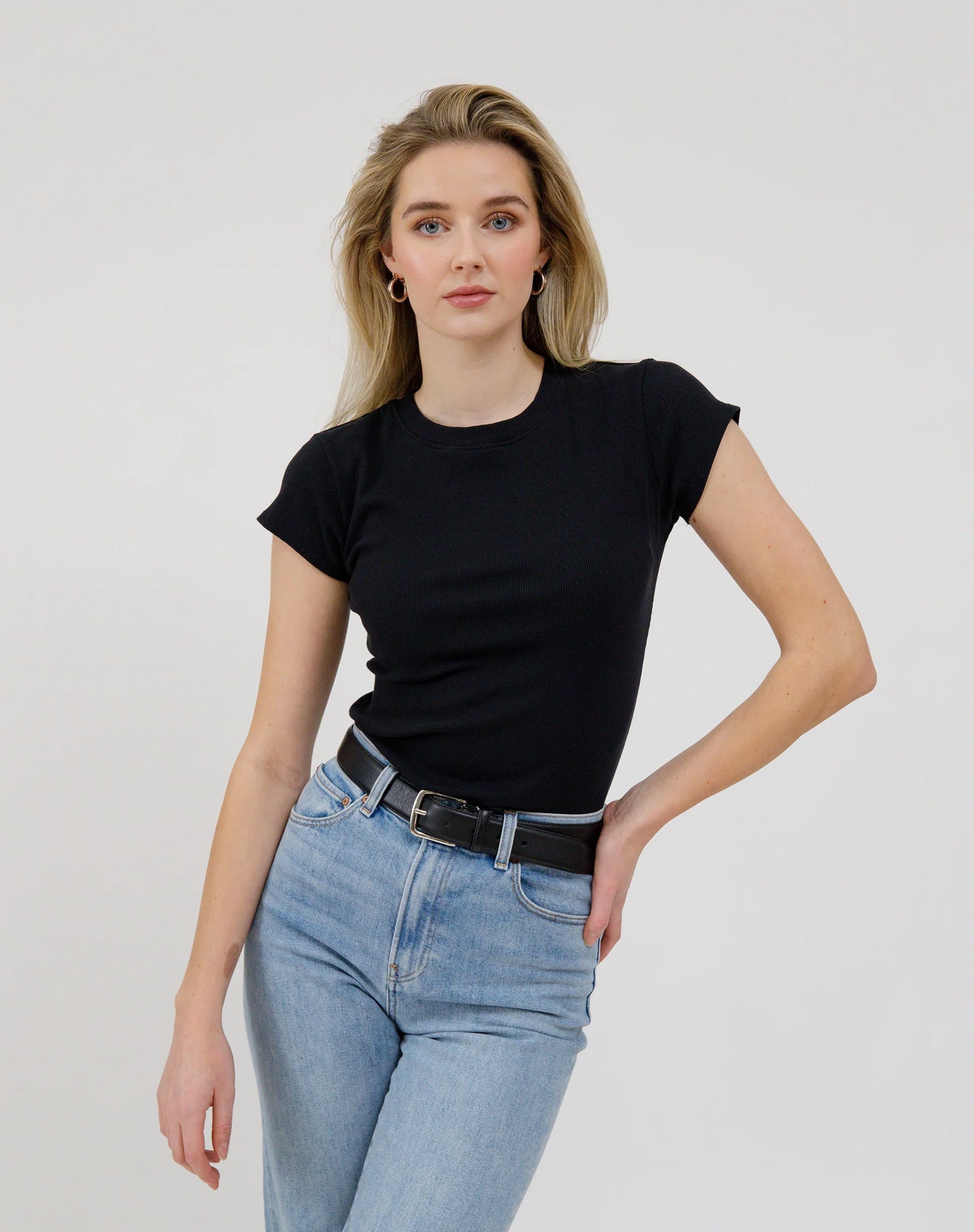 Brunette the Label Ribbed Tee | Black