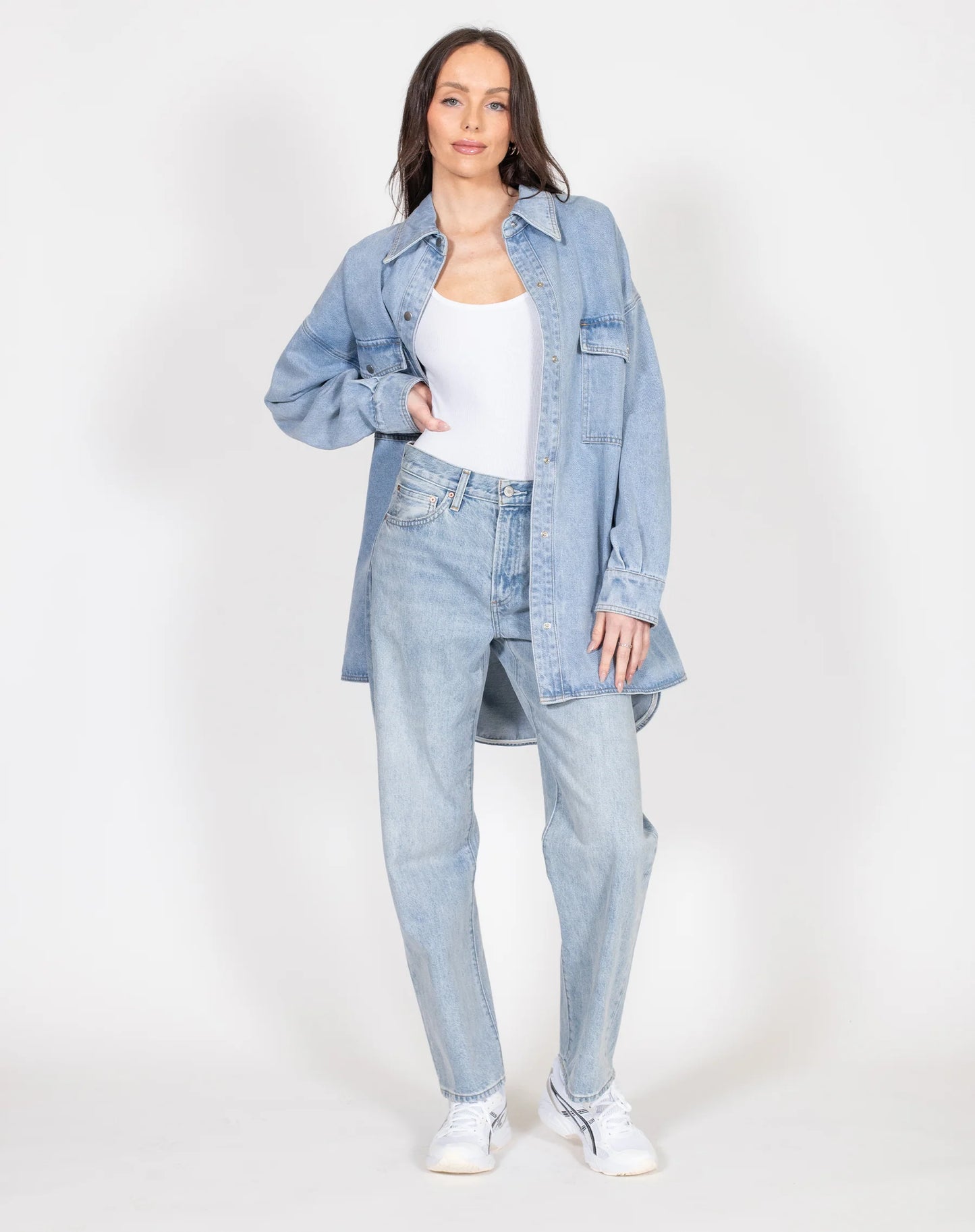 Brunette the Label 'Shania' Denim Jacket | Light Blue Denim