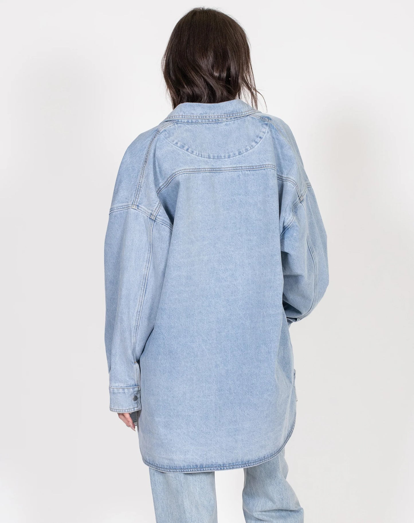 Brunette the Label 'Shania' Denim Jacket | Light Blue Denim