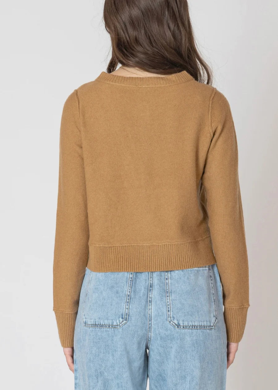 Dex Toffee Easy Crewneck Cardigan