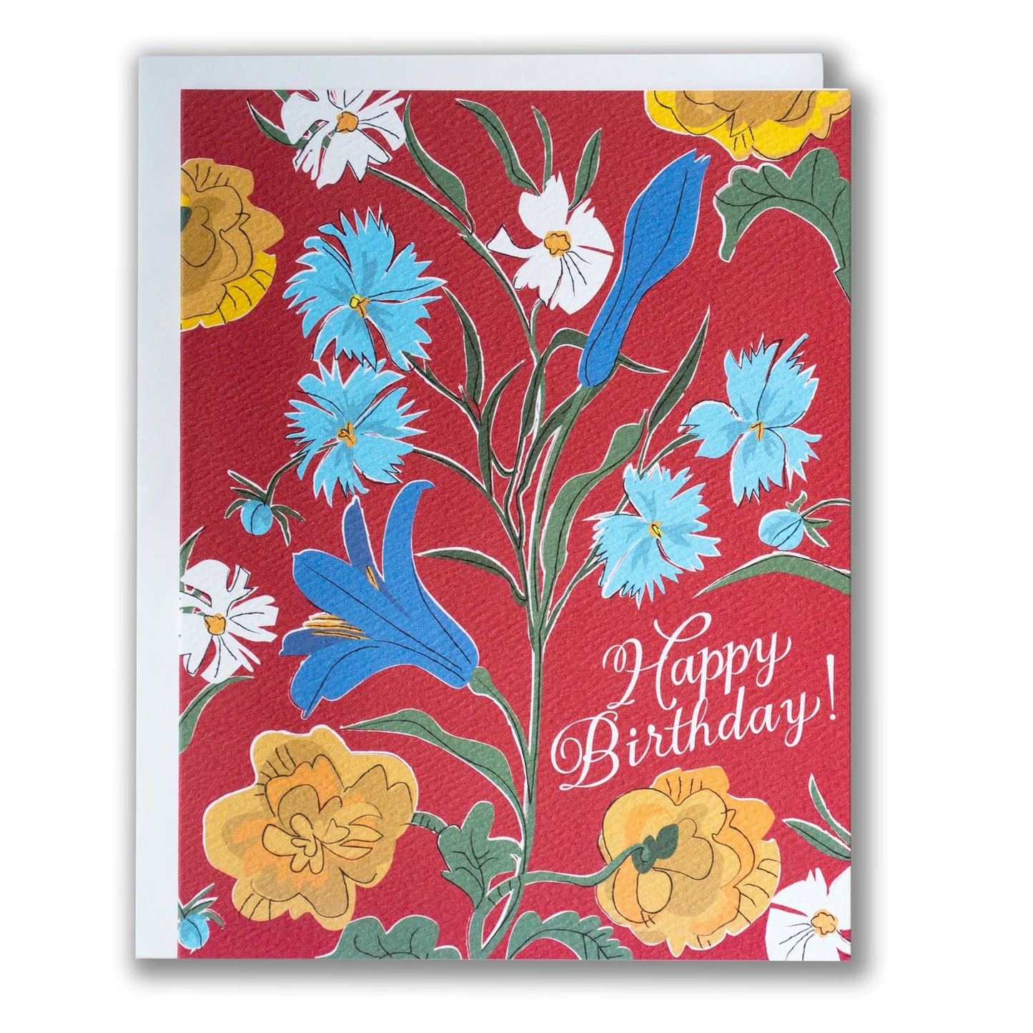Banquet Red Vintage Floral Birthday Card