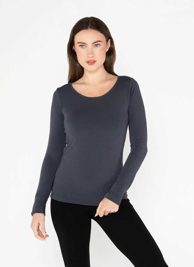 C'est Moi Bamboo Scoop Neck Long Sleeve- 10 Colors