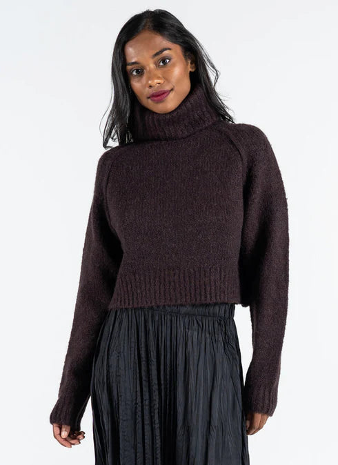 C'est Moi 4402 Crop Turtleneck Sweater