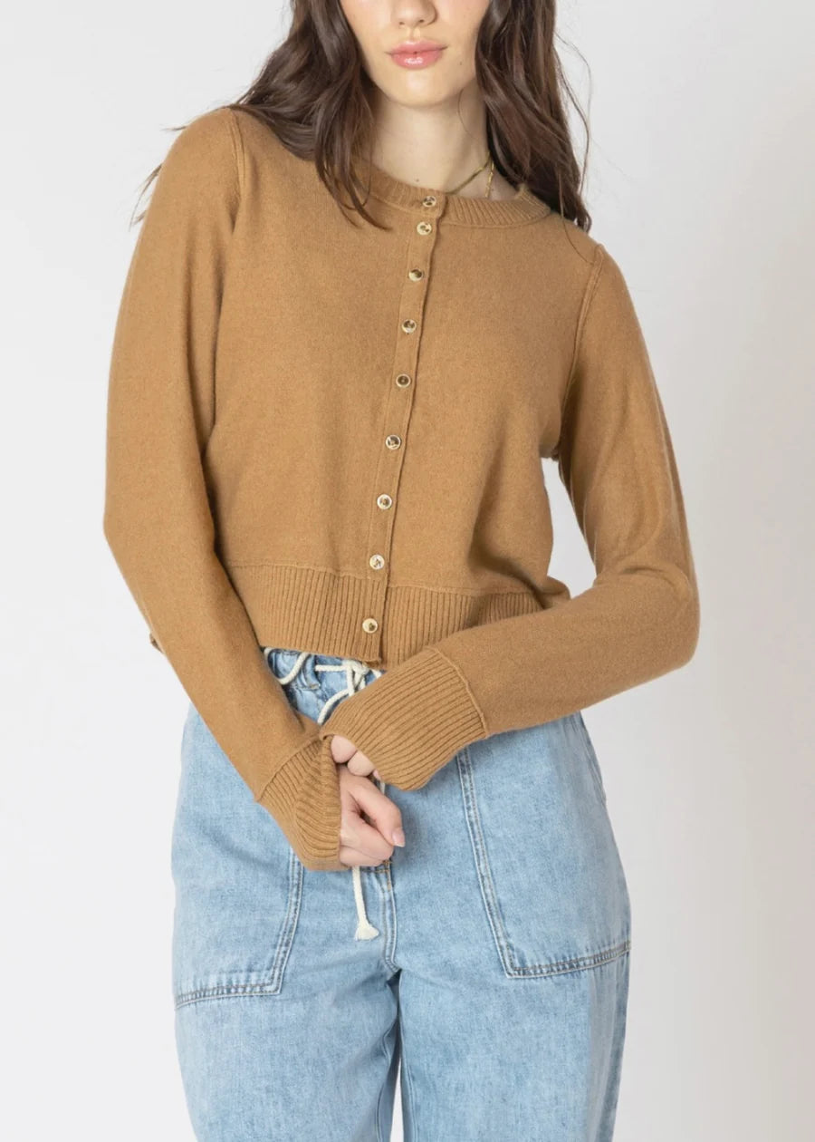 Dex Toffee Easy Crewneck Cardigan