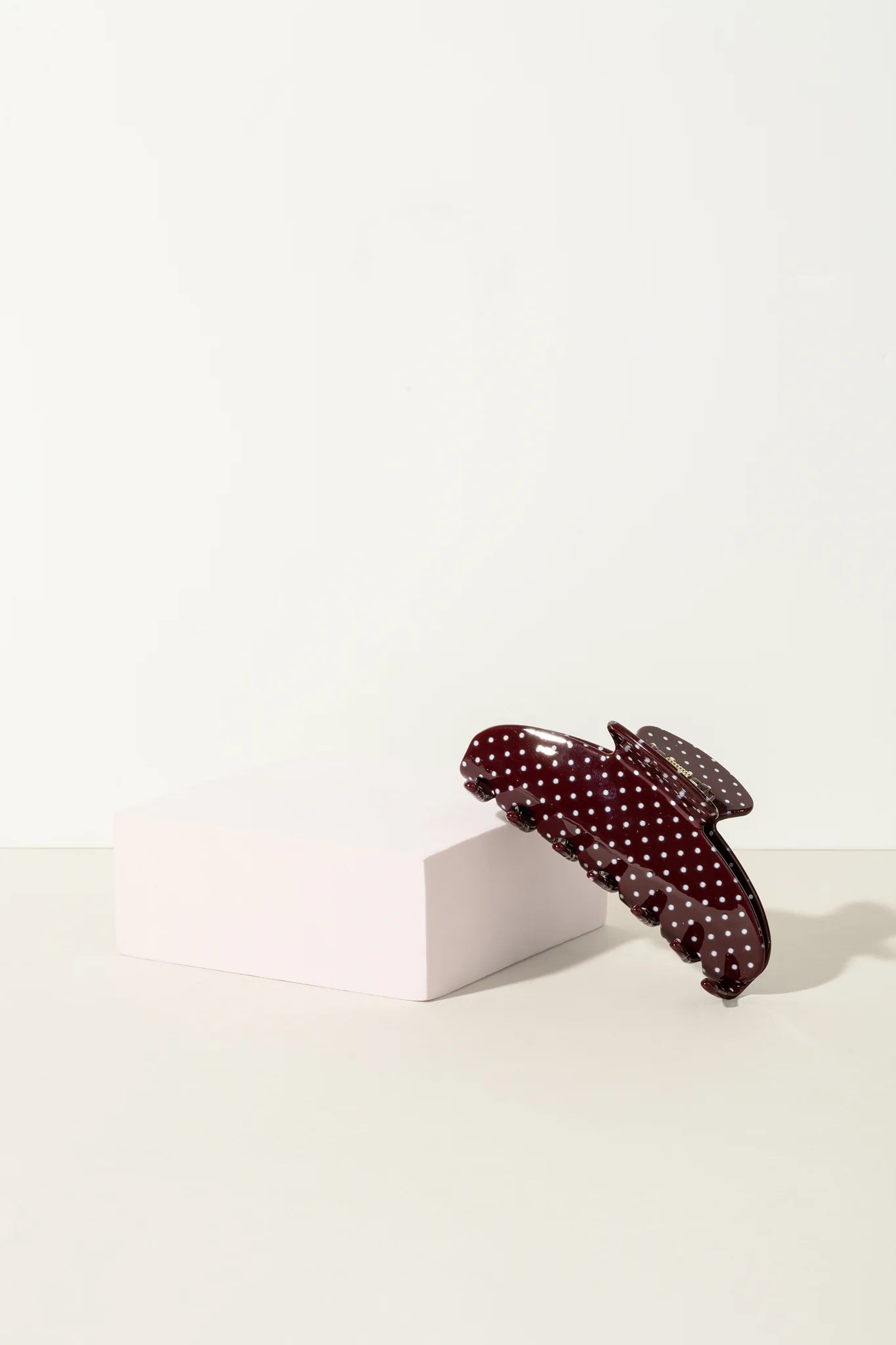 Pixie Woo Burgundy Polka Dot Crescent