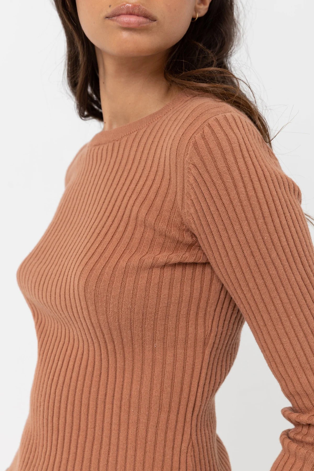 Rhythm Cinnamon Classic Knit Long Sleeve Top