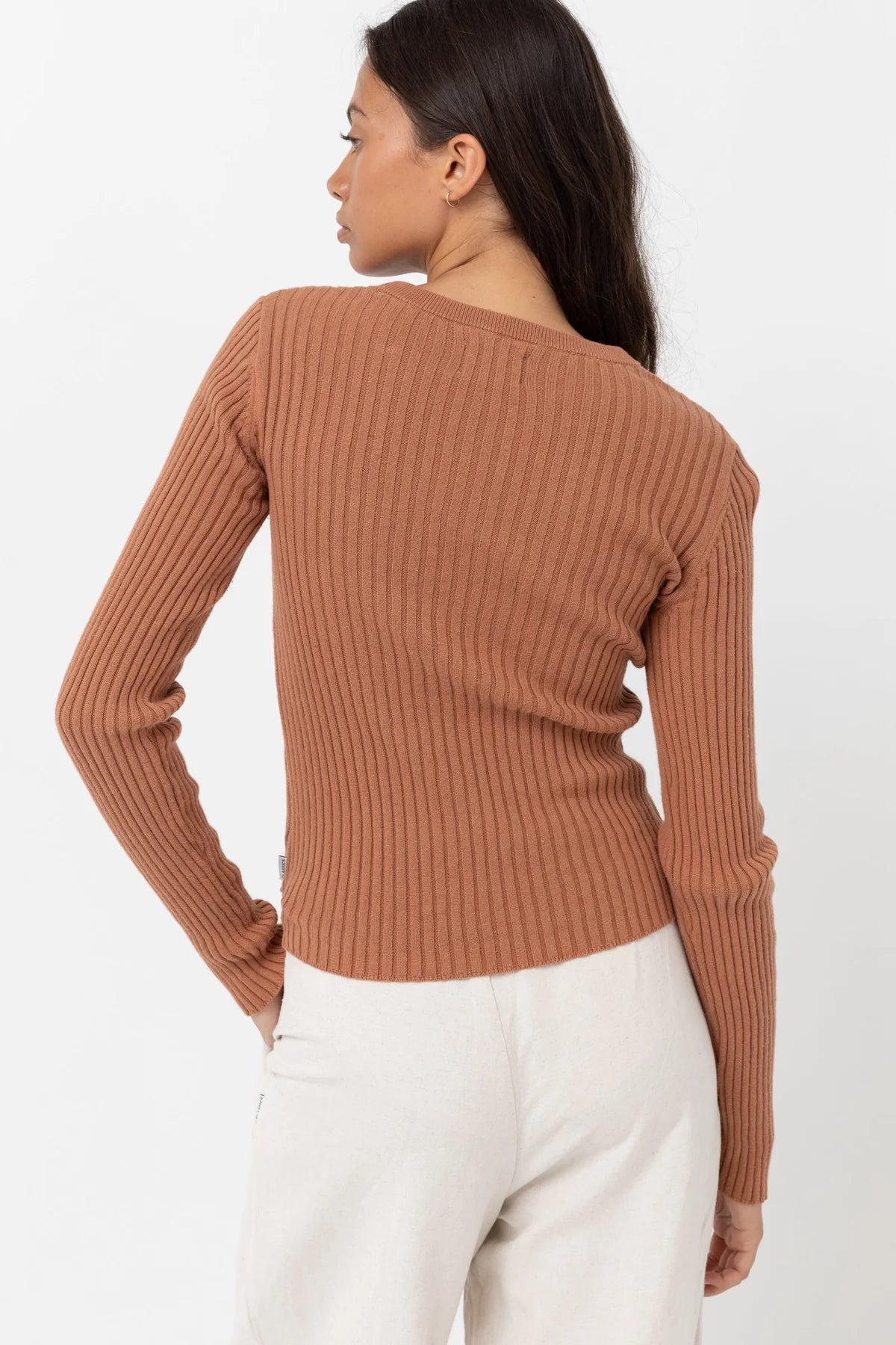 Rhythm Cinnamon Classic Knit Long Sleeve Top