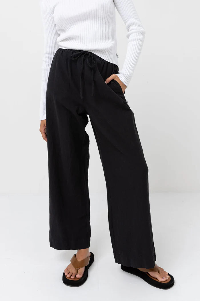 Rhythm Black Classic Drawstring Pant