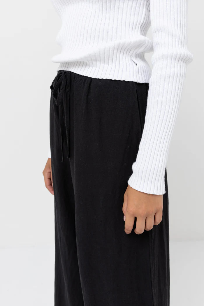 Rhythm Black Classic Drawstring Pant