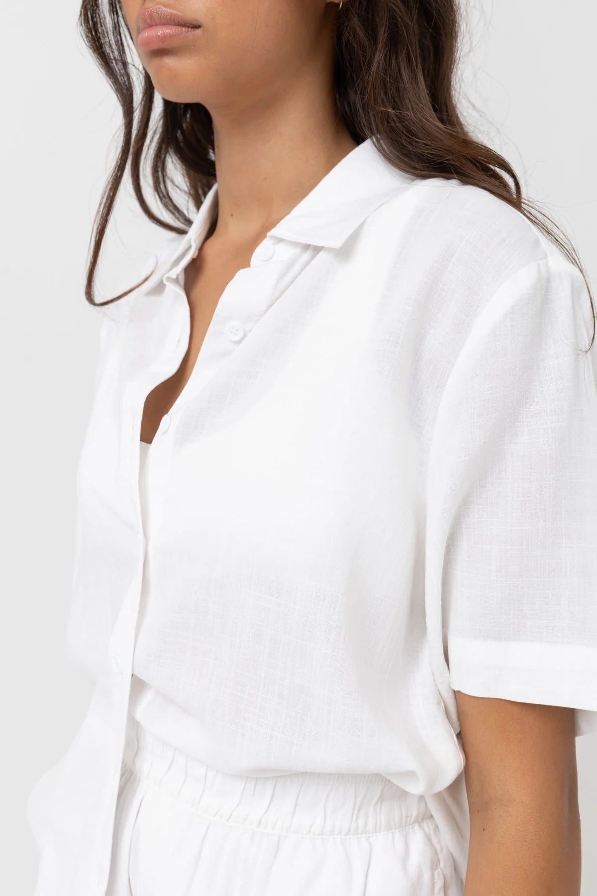 Rhythm White Classic Loung Shirt