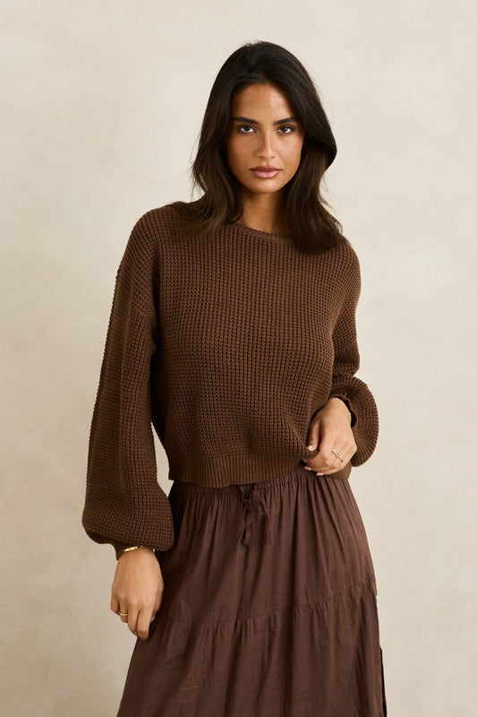 Rhythm Chocolate Classic Knit Sweater