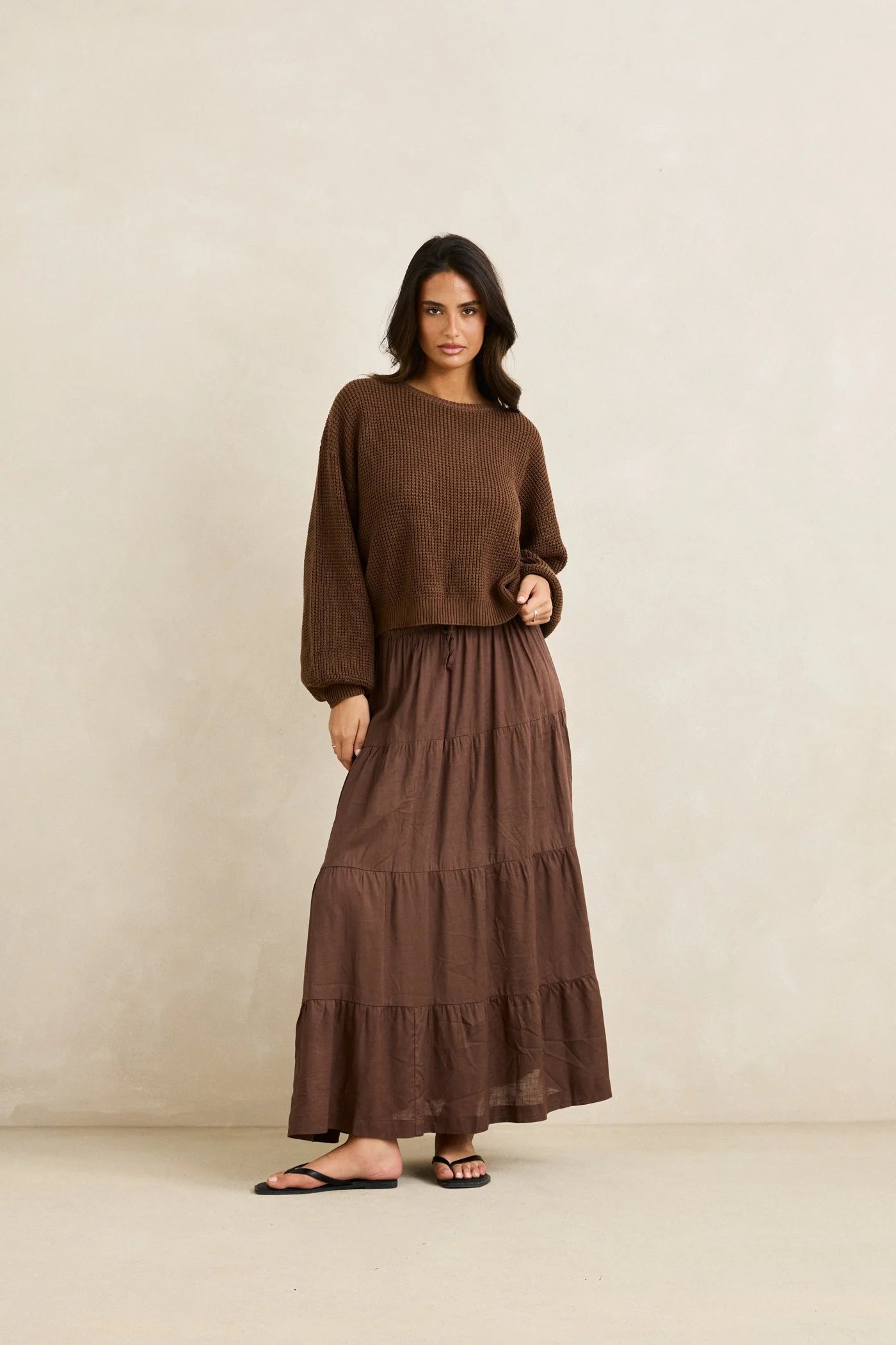 Rhythm Chocolate Classic Knit Sweater