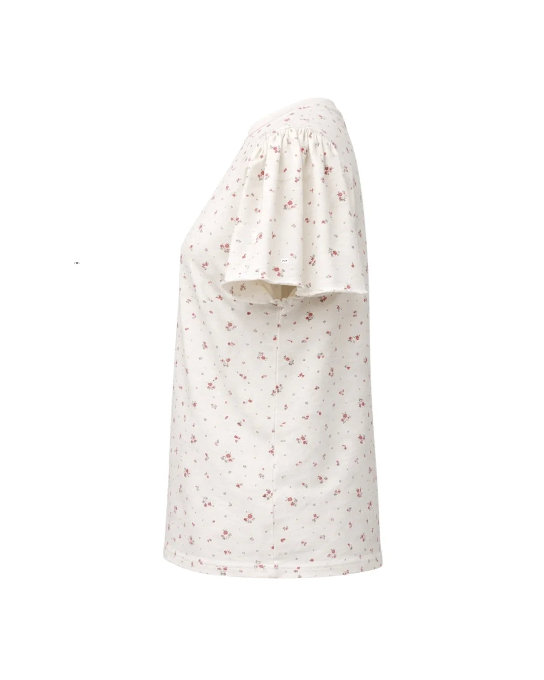 PRIV Colette Puff Sleeve Floral Tee Red