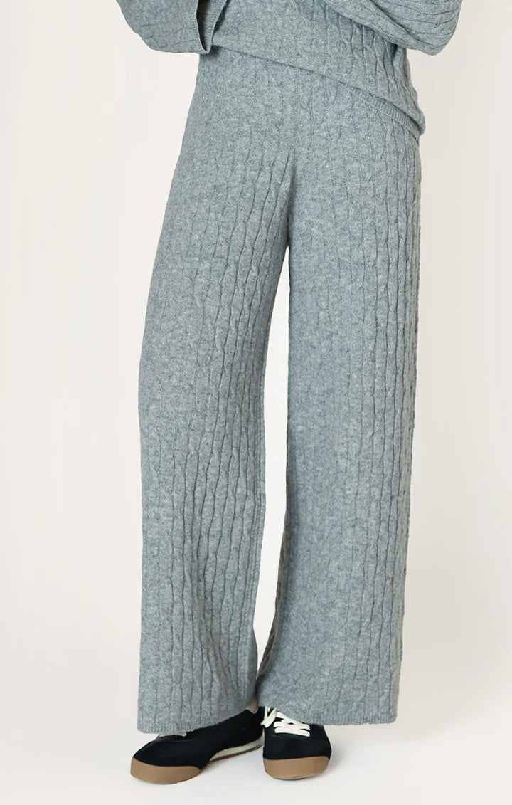 Dex Grey Pull On Cable Knit Sweater Pant