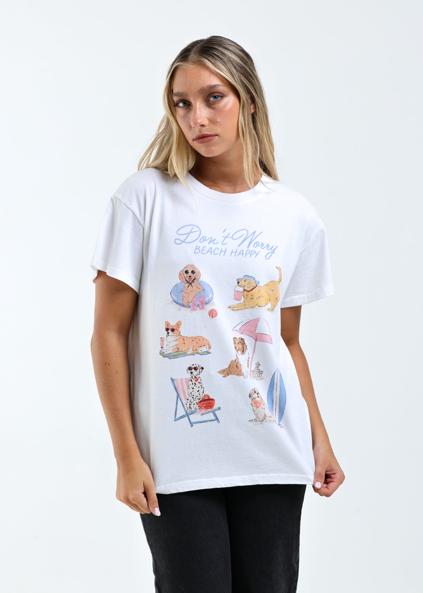 Girl Dangerous Beach Happy Vintage Tee