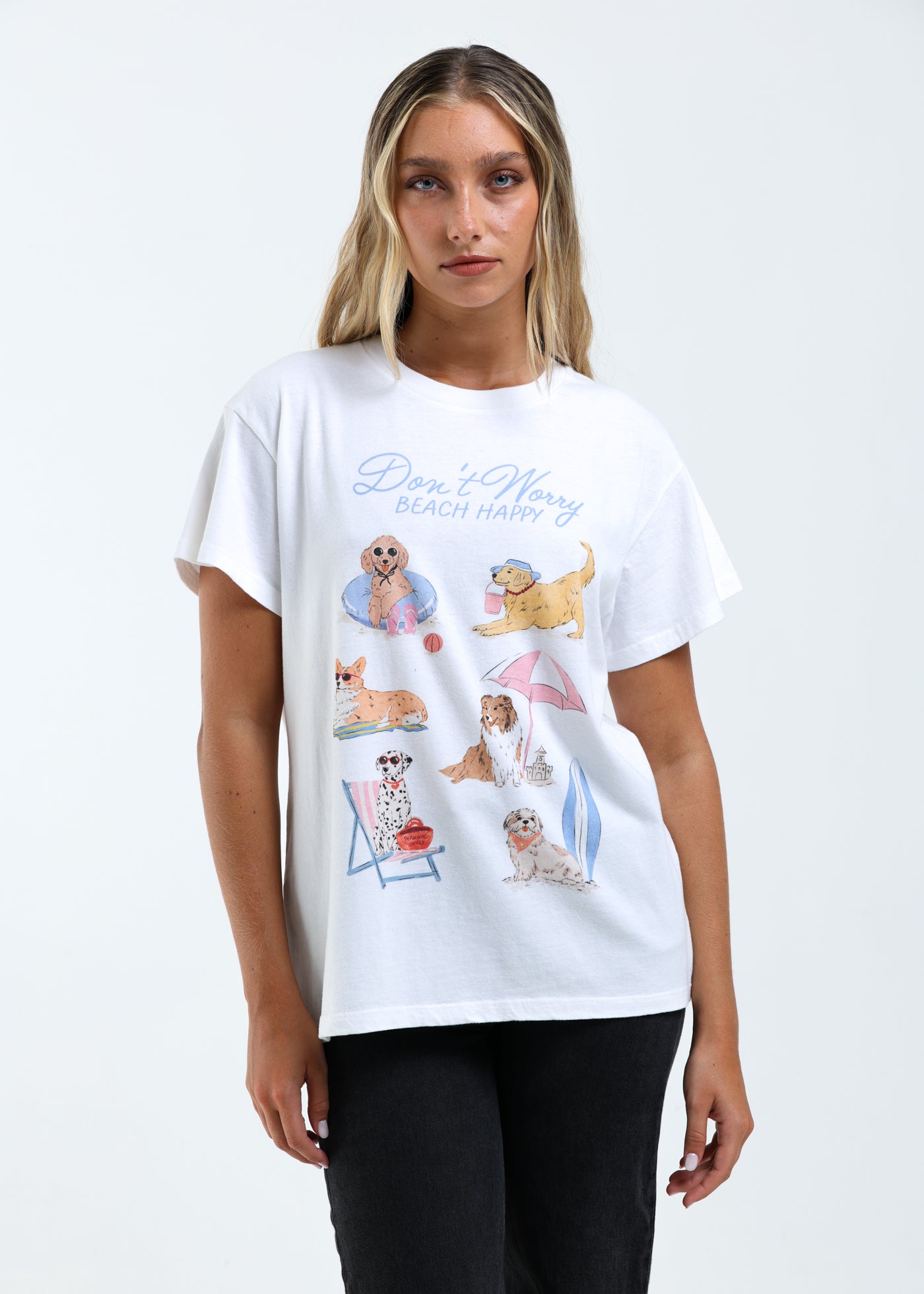Girl Dangerous Beach Happy Vintage Tee