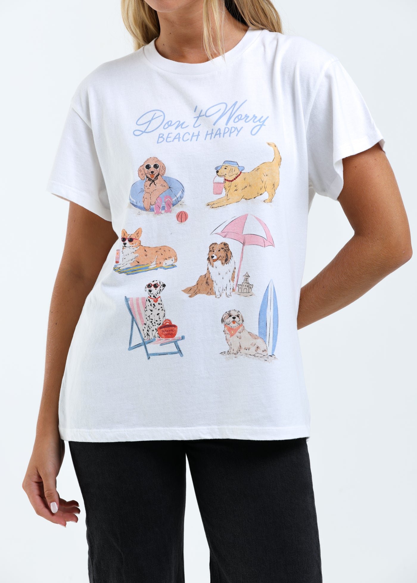 Girl Dangerous Beach Happy Vintage Tee
