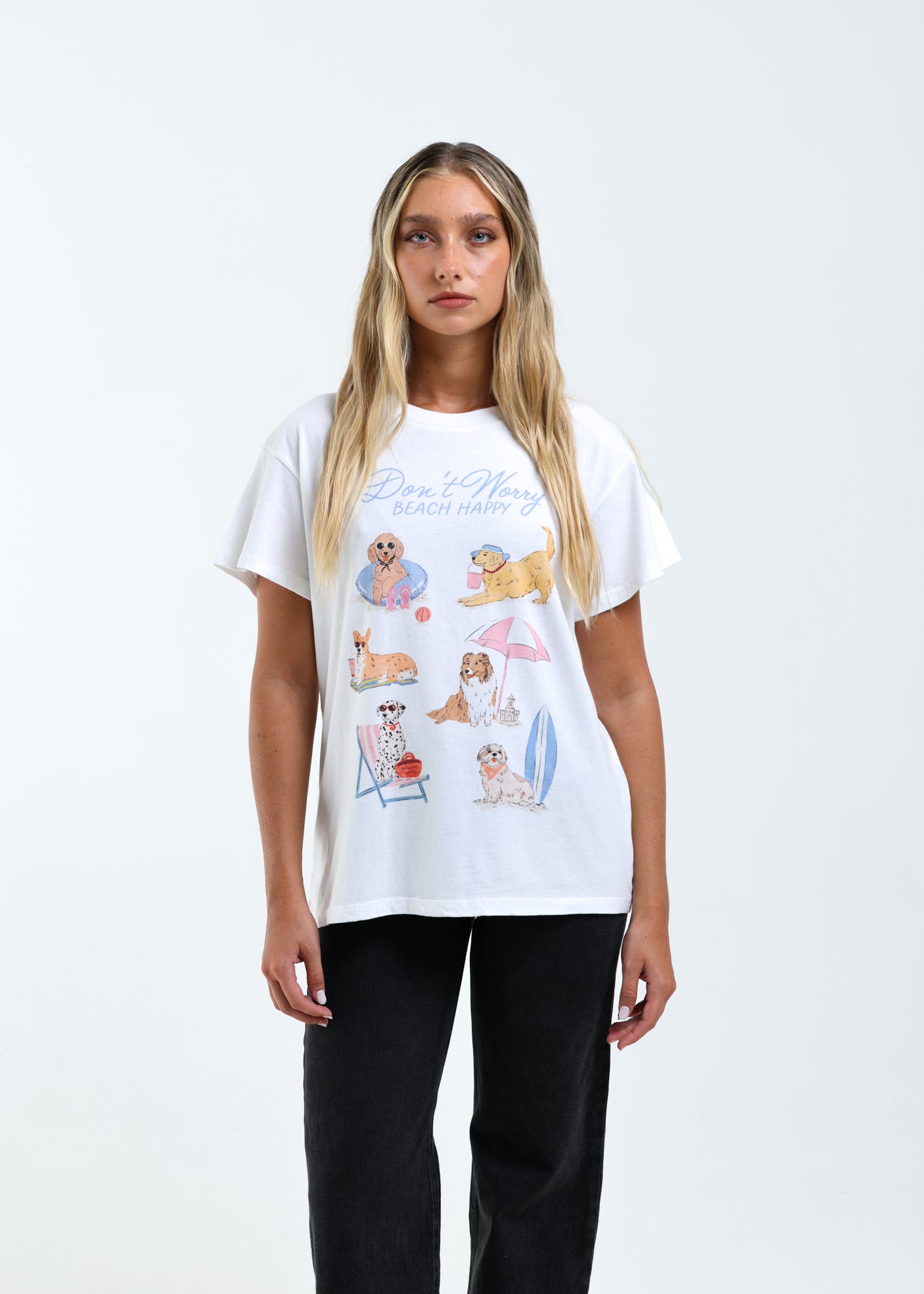 Girl Dangerous Beach Happy Vintage Tee
