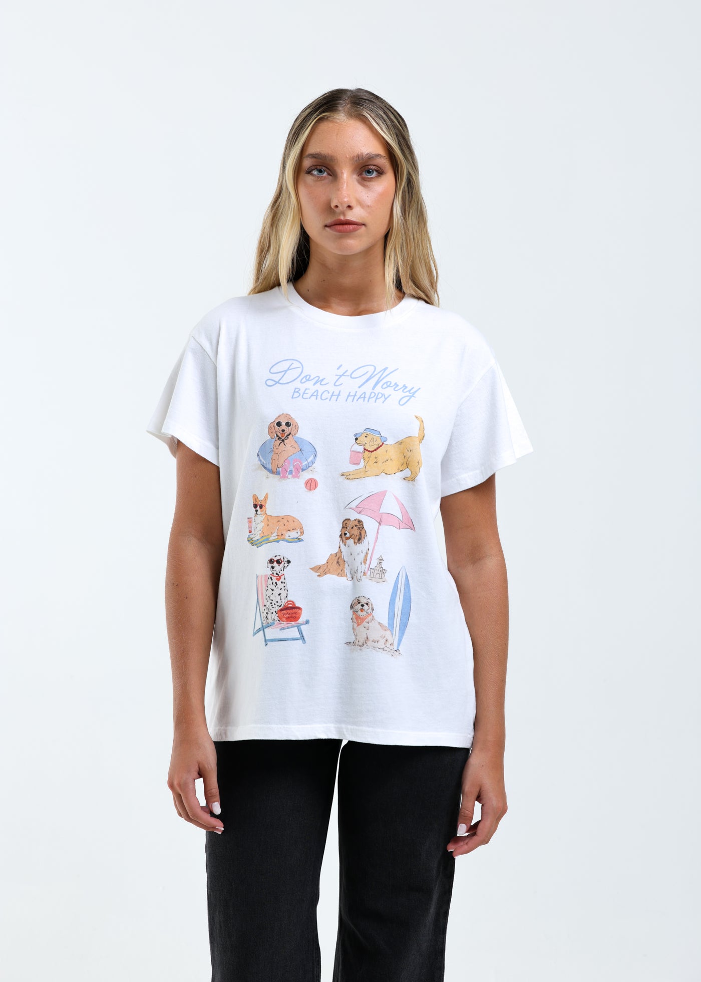 Girl Dangerous Beach Happy Vintage Tee