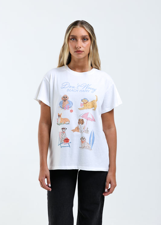 Girl Dangerous Beach Happy Vintage Tee