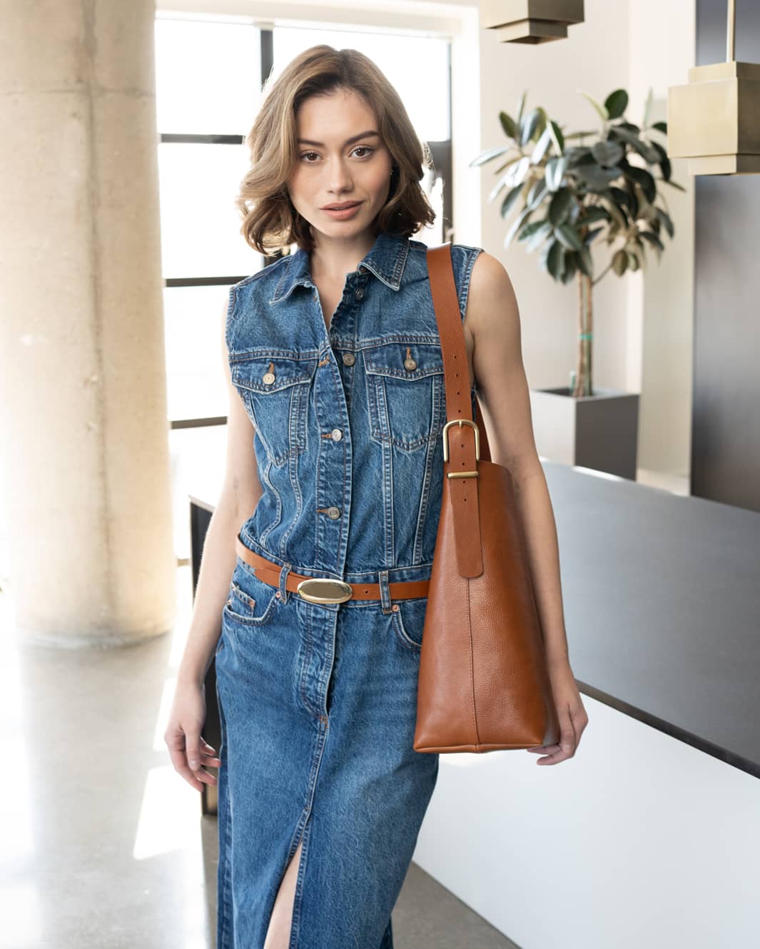 Brave Leather Tan Zyla Bag
