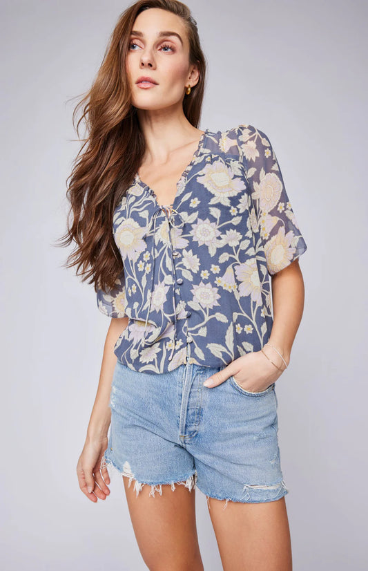 Gentle Fawn Blue Floral Alexandra Blouse