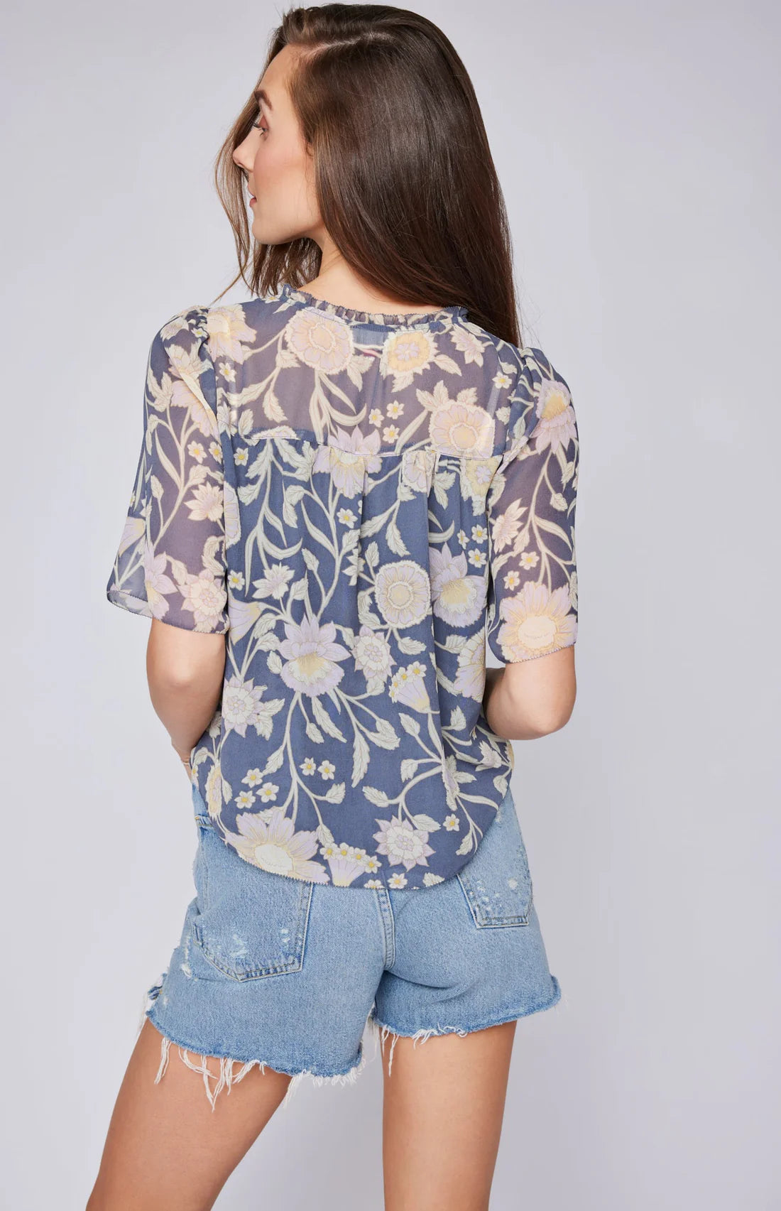 Gentle Fawn Blue Floral Alexandra Blouse