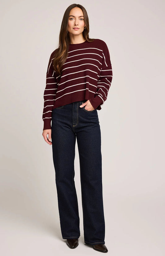 Gentle Fawn Merlot Stripe Echo Pullover Sweater