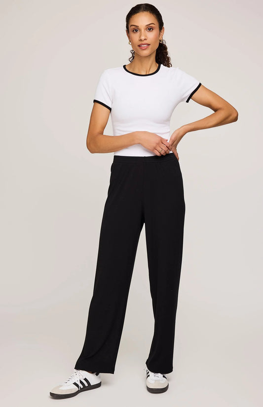 Gentle Fawn Black Greer Ribbed Pant