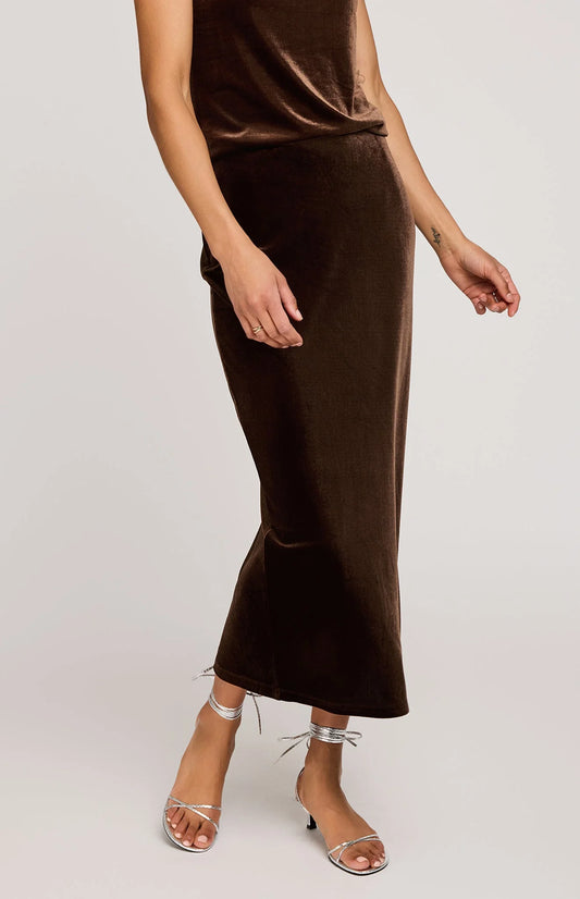 Gentle Fawn Dahlia Velvet Column Skirt