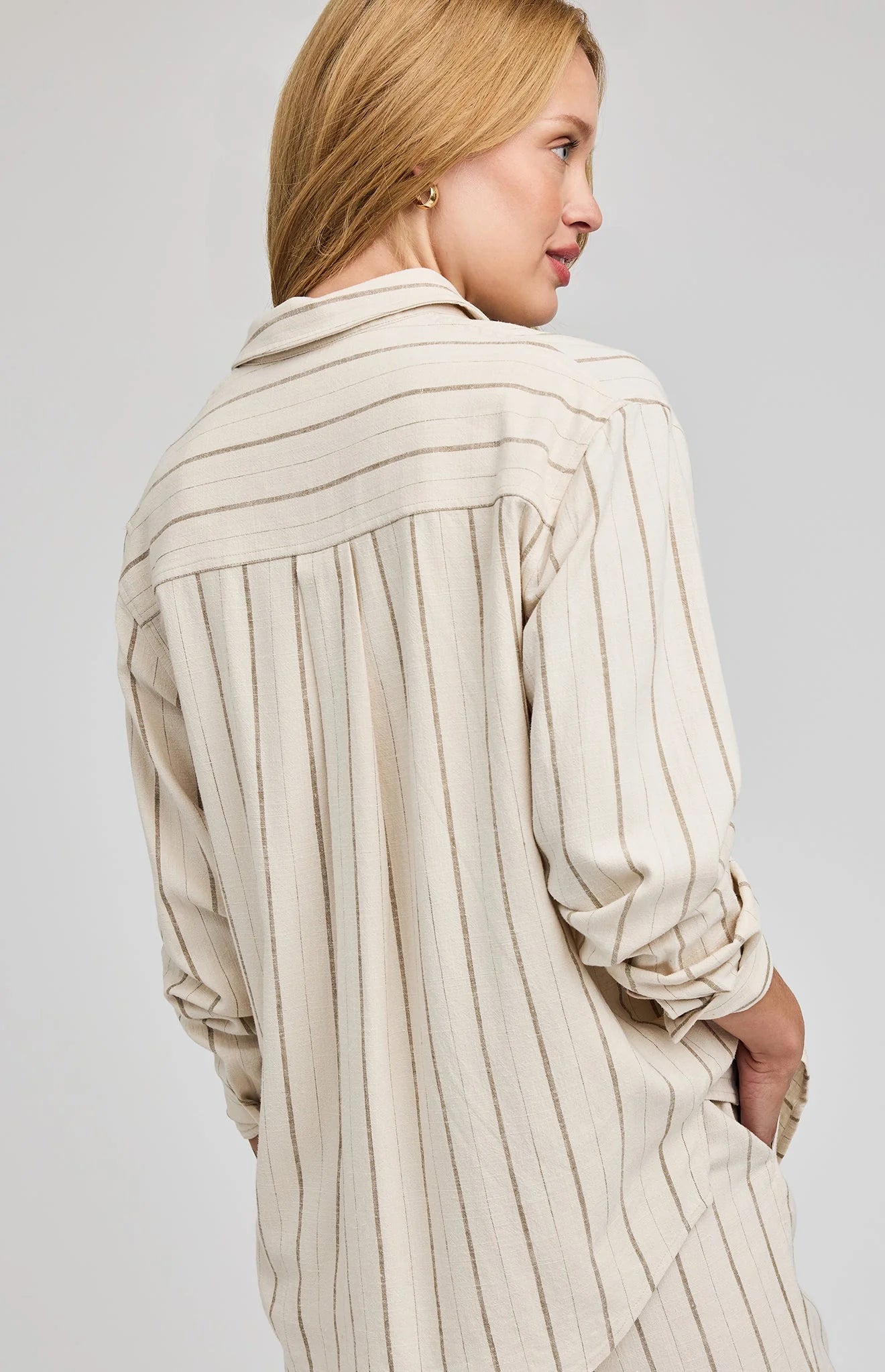 Gentle Fawn Linen Stripe Portia Button Down Shirt