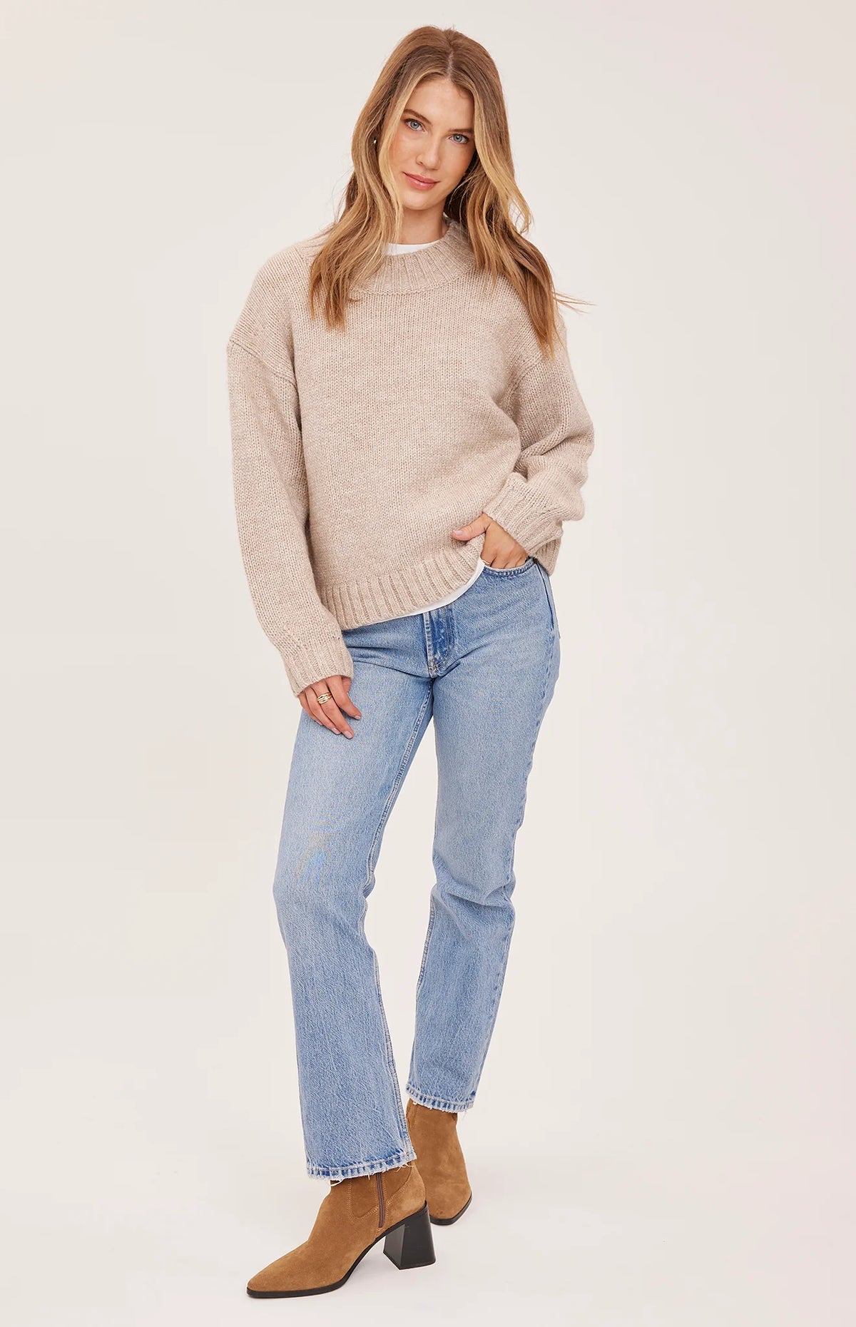 Gentle Fawn Heather Pebble Tova Pullover Sweater