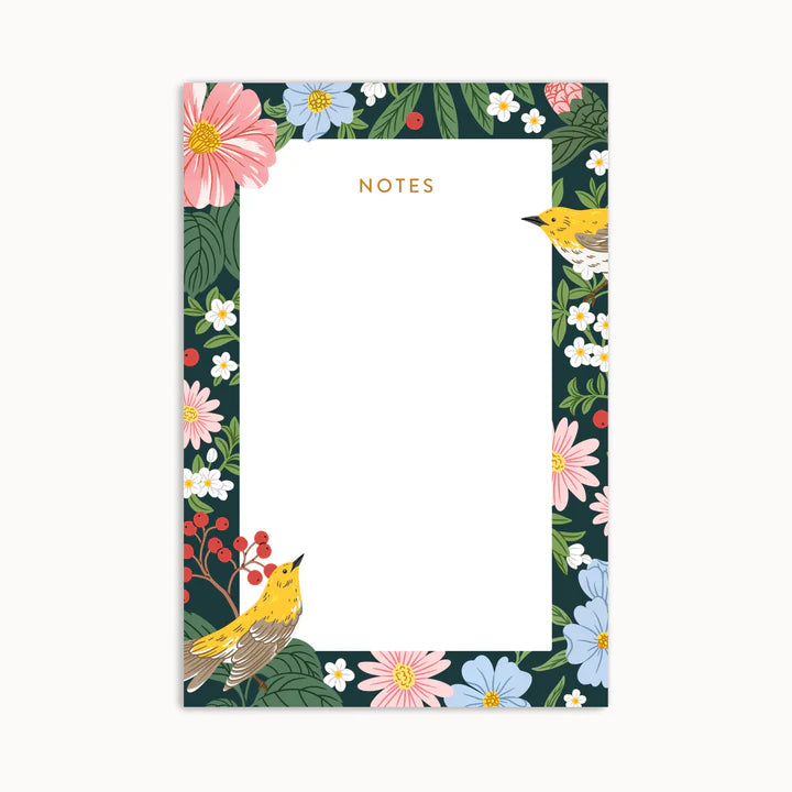 Linden Paper Co. Warbler Floral Notes | Notepad