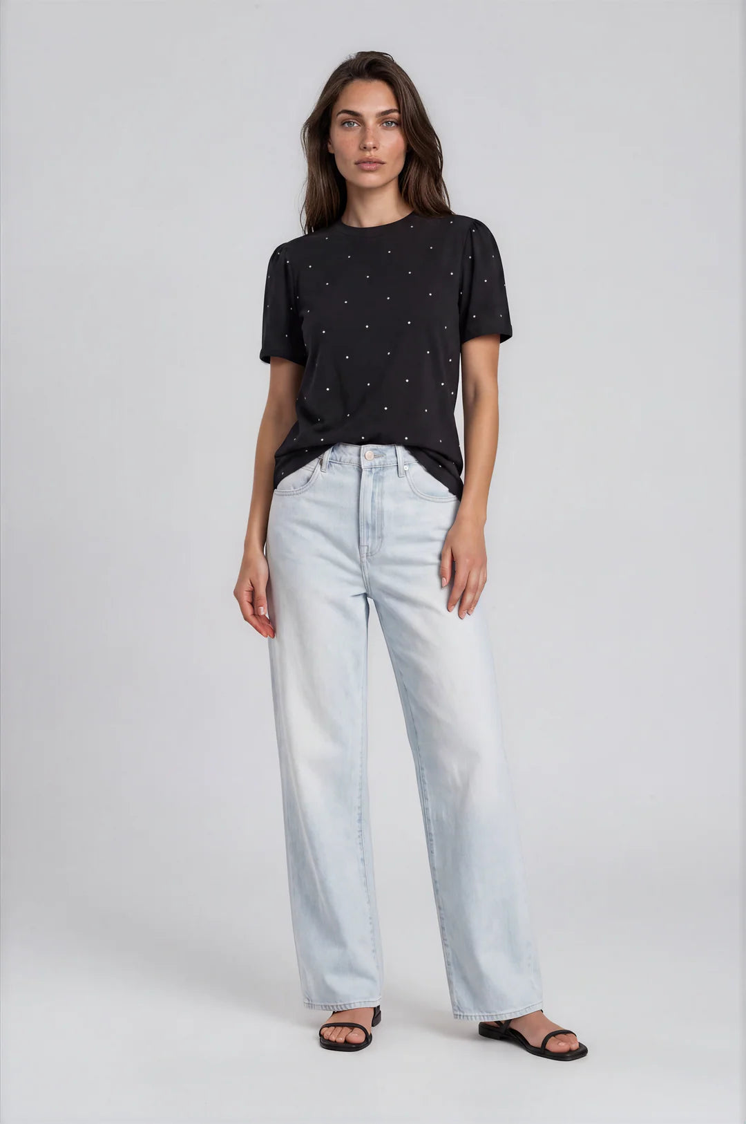 PRIV Harper Black Polka Dot Tee