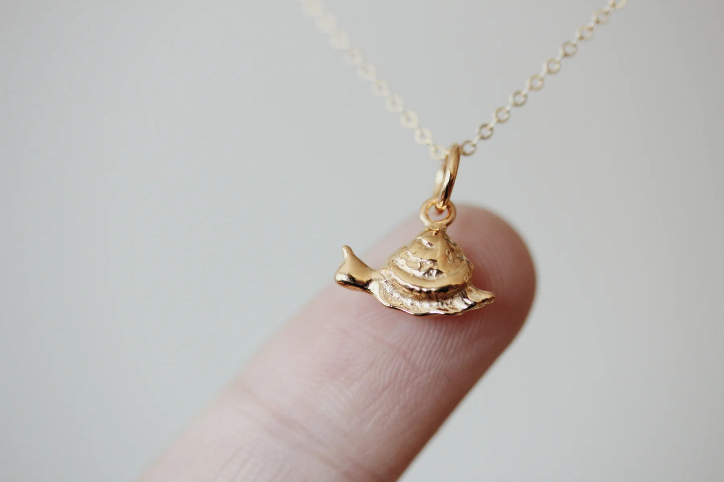 Little Gold Tiny Snail Necklace