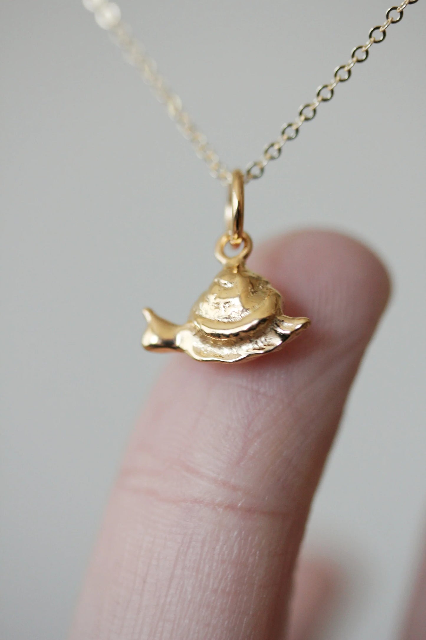 Little Gold Tiny Snail Necklace