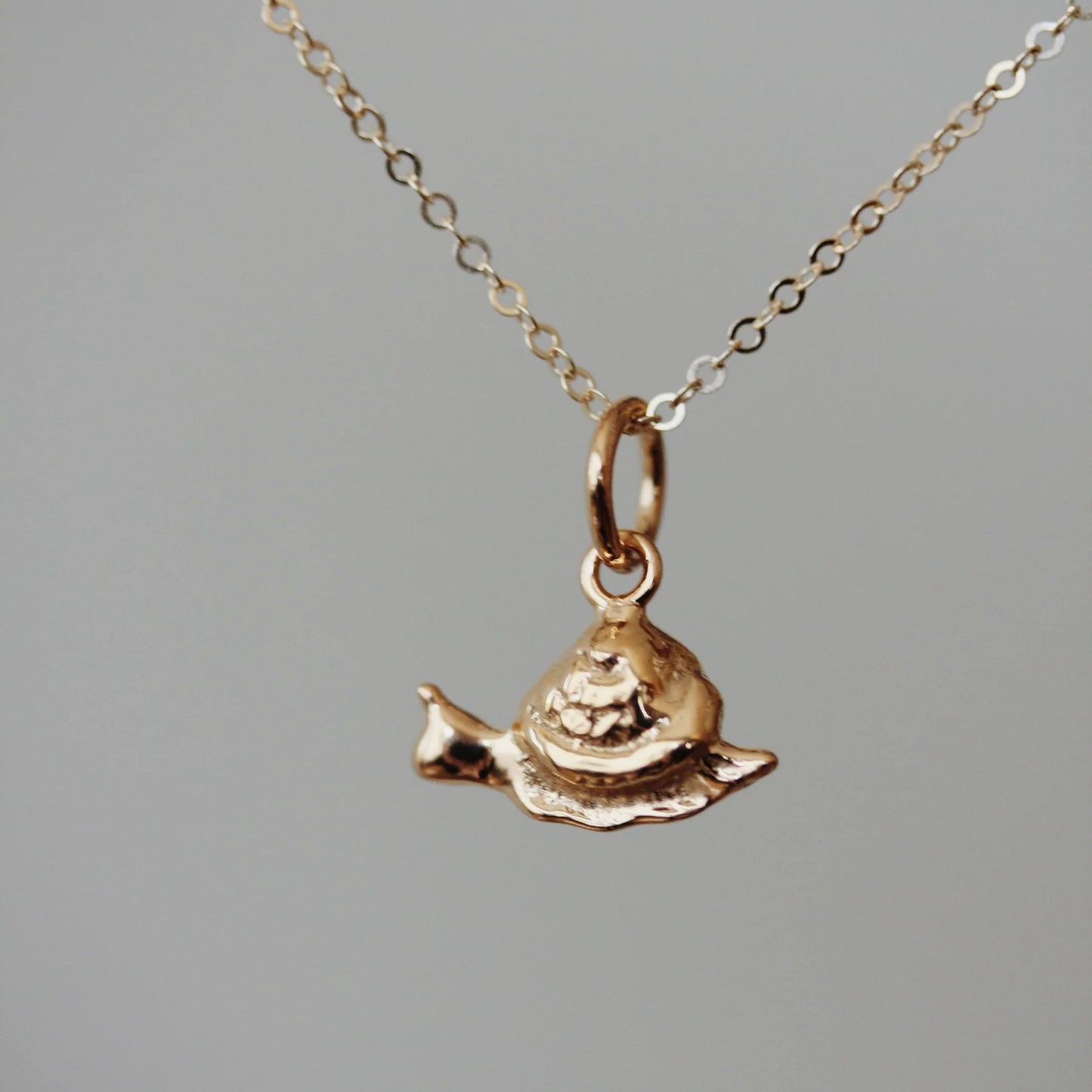 Little Gold Tiny Snail Necklace