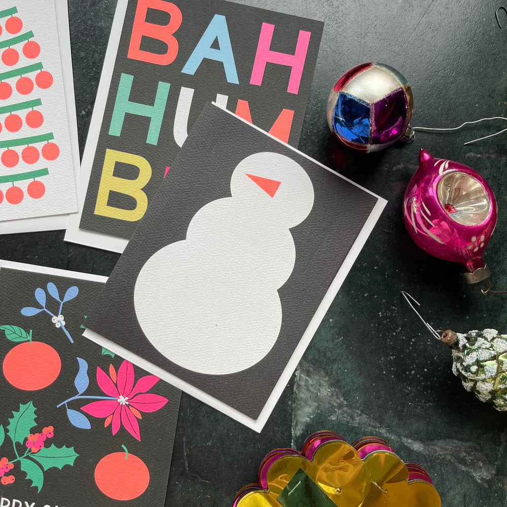 Banquet Snowman and Carrot Holiday Card