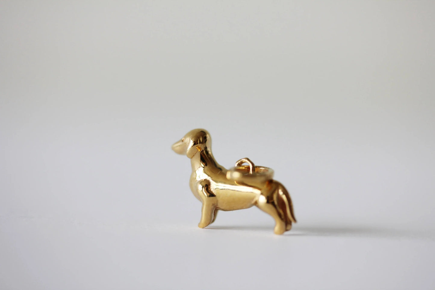 Little Gold Dachshund Charm