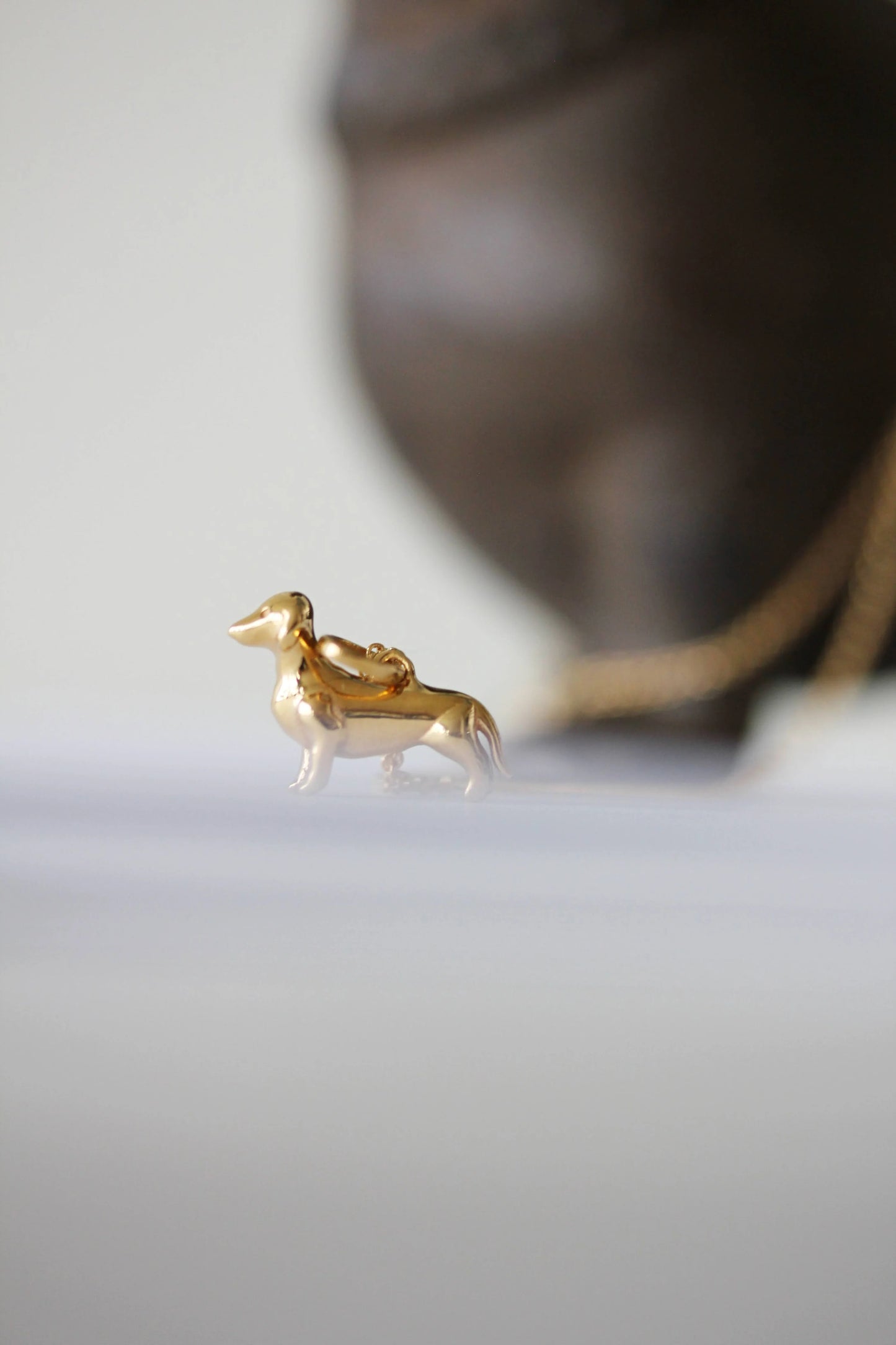 Little Gold Dachshund Charm