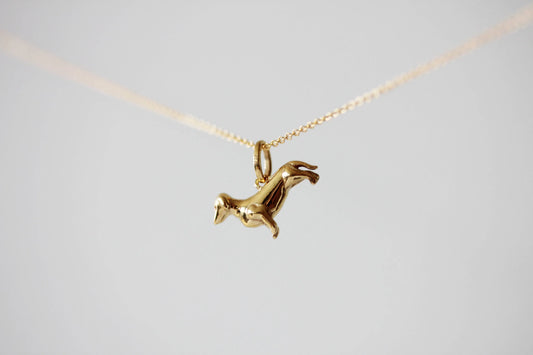 Little Gold Dachshund Charm