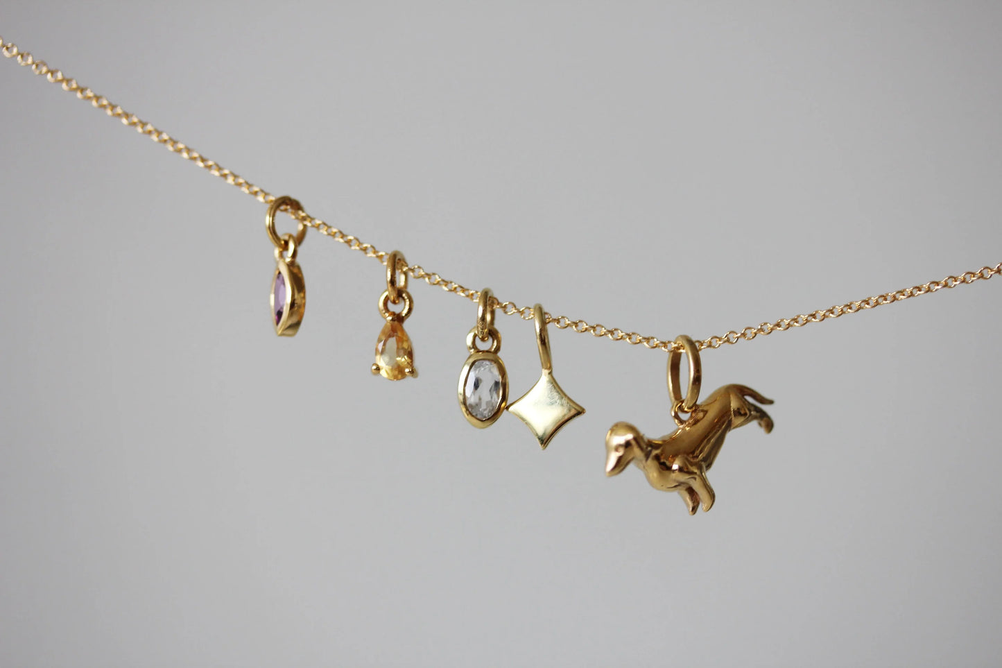 Little Gold Dachshund Charm