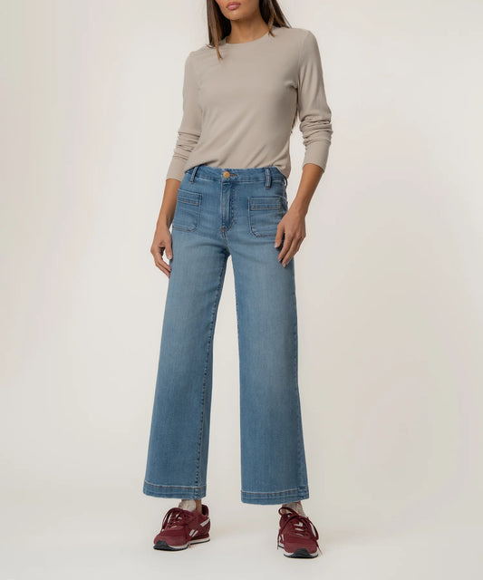 Kut from the Kloth Meg High Rise Wide Leg Totally Wash Jean