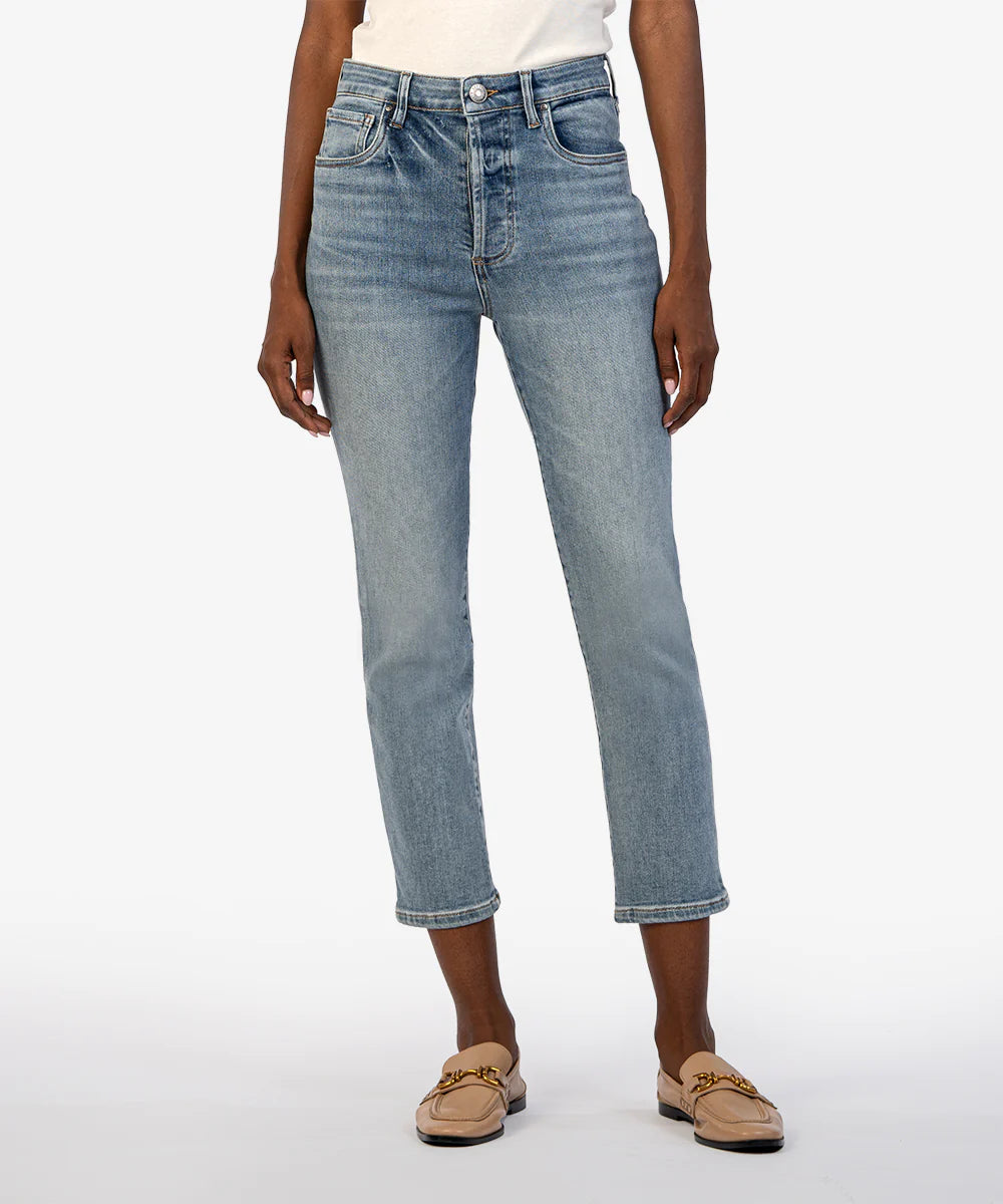 Kut from the Kloth Elizabeth High Rise Crop Straight Leg Supported Jeans