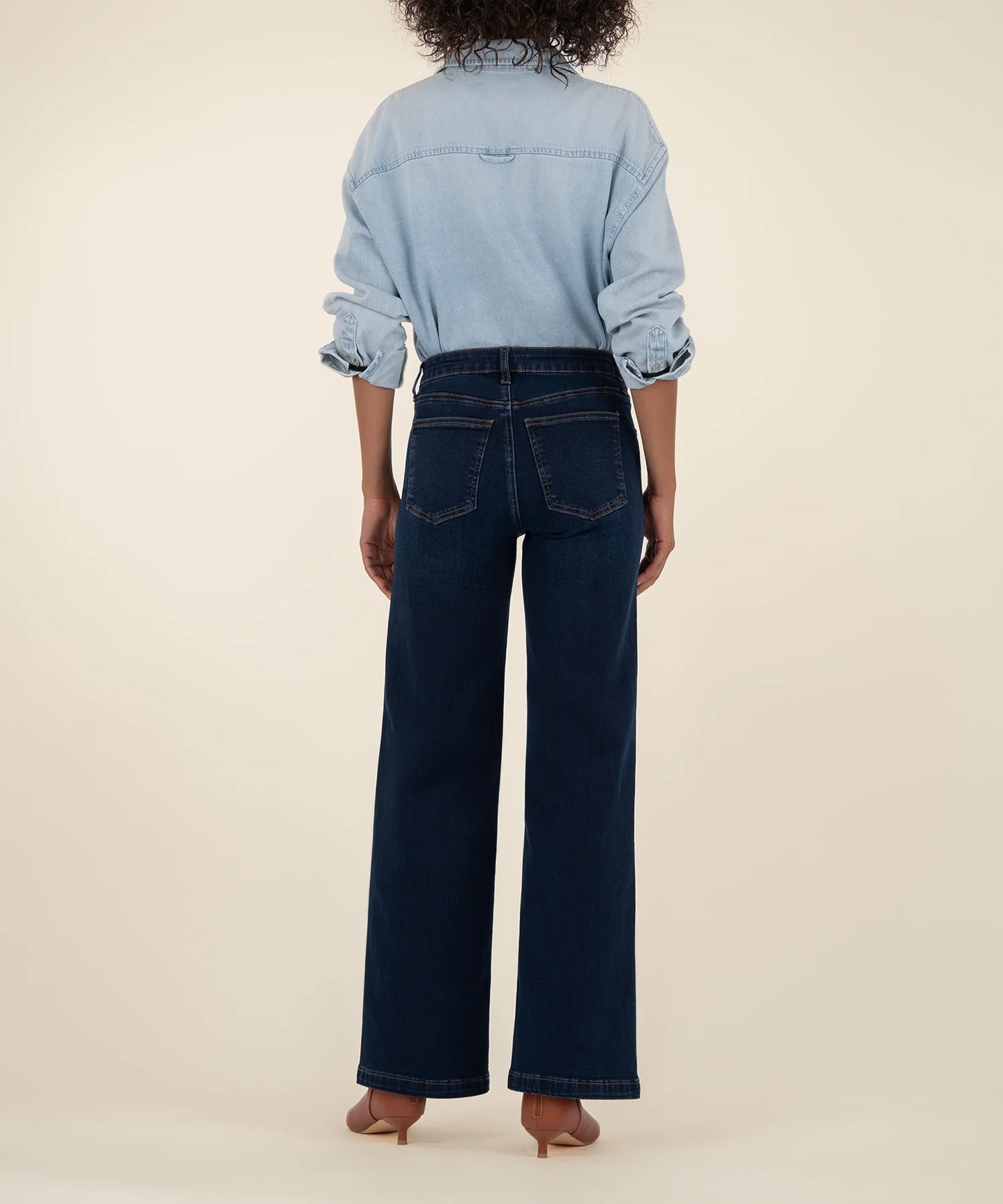 Kut from the Kloth Jean Mid Rise Wide Leg Attributable Jean