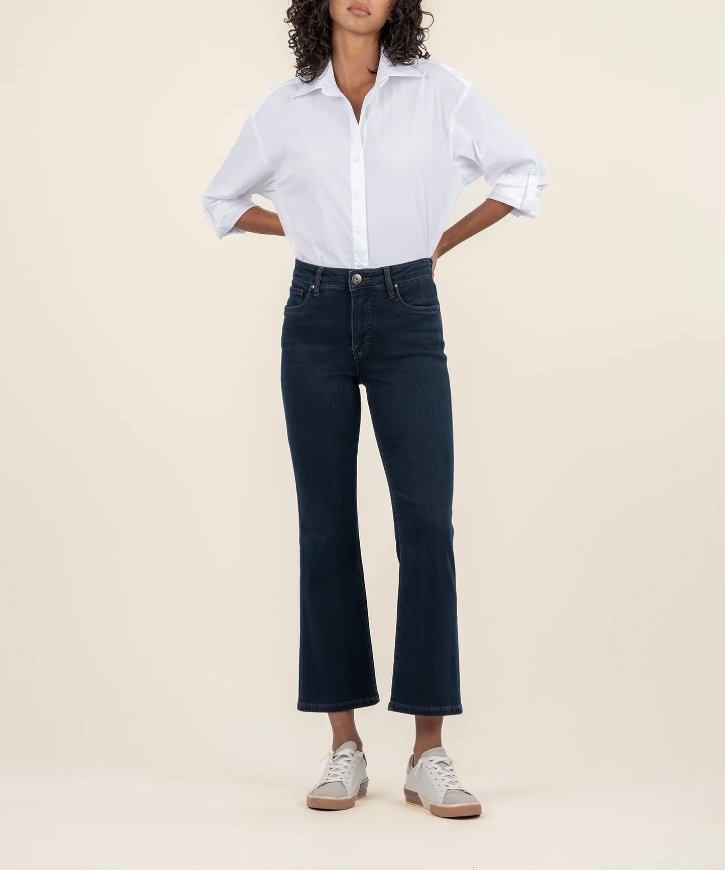 Kut from the Kloth Kelsey Fab Ab High Waist Ankle Flare Illustrate Jean