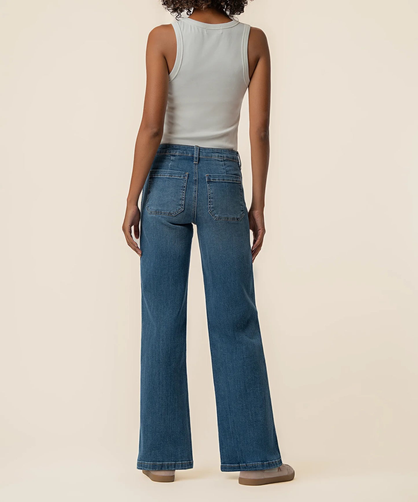 Kut from the Kloth Jean High Rise Wide Leg Incandescent Jean