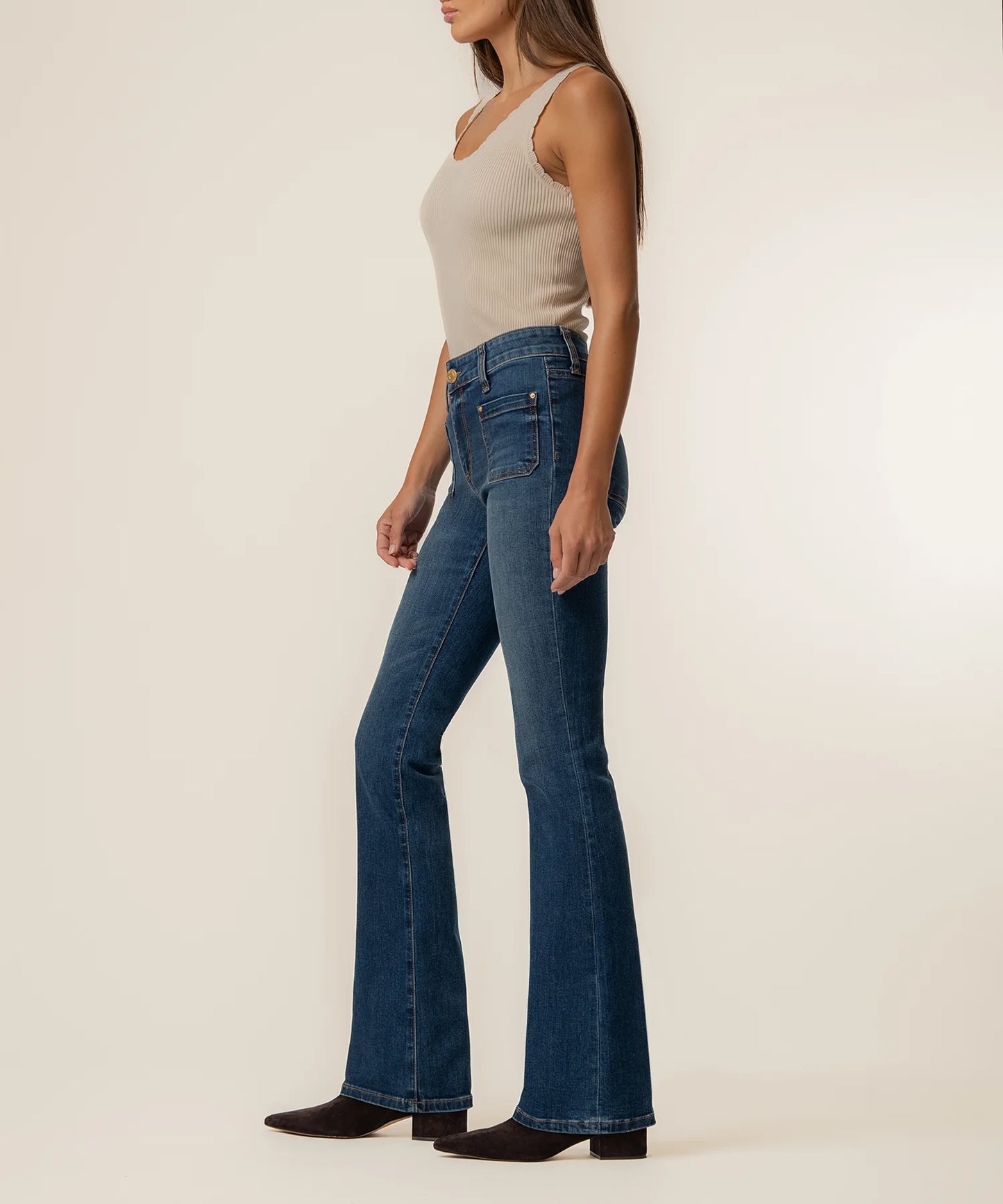 Kut from the Kloth Natalie Mid Rise Flare Champ Jean