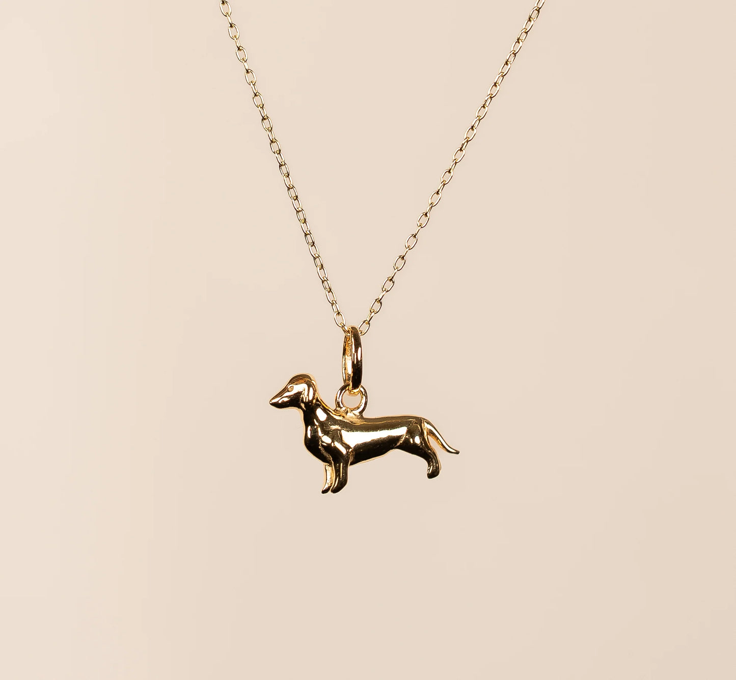 Little Gold Dachshund Charm