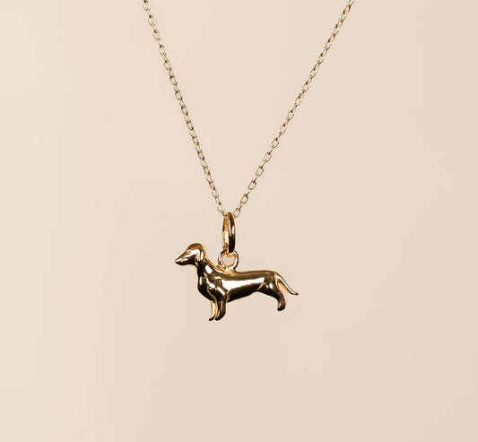 Little Gold Dachshund Charm
